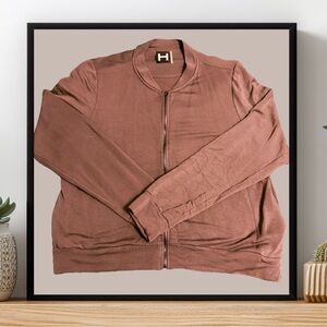 BOGO! Bordeaux Chocolate Brown Knit Bomber Jacket